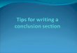 Tips for writing a conclusion section