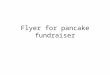 Flyer for pancake fundraiser