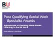 Post-Qualifying Social Work -  Specialist Awards