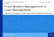 From Modern Management to Lean Management
