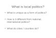 What is local politics?