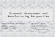 Economic Assessment and Manufacturing Perspective