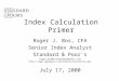 Index Calculation Primer