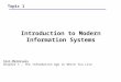 Introduction to Modern Information Systems