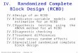 IV. Randomized Complete Block Design (RCBD)