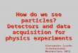 How do we see particles? Detectors and data acquisition for physics experiments