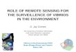 ROLE OF REMOTE SENSING FOR THE SURVEILLENCE OF VIBRIOS IN THE ENVIRONMENT