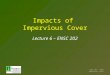 Impacts of  Impervious Cover