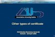 Other types of certificate