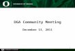 DGA Community Meeting December 13, 2011