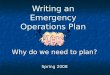 Writing an Emergency Operations Plan