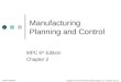 Manufacturing Planning and Control