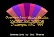 Overview from  Virtual Reality, Scientific and Technical Challenges , NRC, 1995