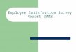 Employee Satisfaction Survey Report 2003