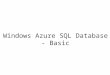 Windows Azure SQL Database - Basic