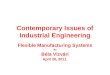 Contemporary Issues of Industrial Engineering