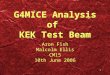 G4MICE Analysis of  KEK Test Beam