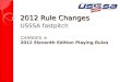 2012 Rule Changes