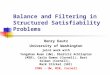 Balance and Filtering in Structured Satisfiability Problems