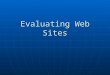 Evaluating Web Sites