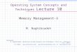 Operating System Concepts and Techniques  Lecture 10