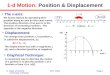 1-d Motion:  Position & Displacement