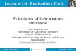Lecture 14: Evaluation Cont