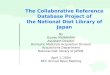The Collaborative Reference Database Project of the National Diet Library of Japan