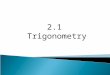2.1  Trigonometry