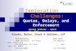 Challenges: Quotas, Delays, and  Enforcement