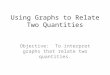 Using Graphs to Relate Two Quantities