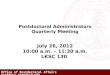 Postdoctoral Administrators Quarterly Meeting