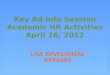 Key Ad Info Session Academic HR Activities April 26, 2012