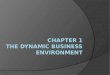 Chapter 1 The Dynamic Business Environment