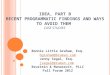 IDEA, PART B RECENT PROGRAMMATIC FINDINGS AND WAYS TO AVOID THEM  CASE STUDIES