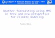 Weather forecasting using MM5 in Peru and new perspective for climate modeling