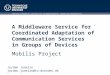A Middleware Service for Coordinated Adaptation of Communication Services in Groups of Devices