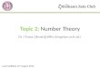 Topic 2:  Number Theory