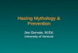 Hazing Mythology & Prevention