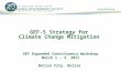 GEF-5 Strategy for  Climate Change Mitigation