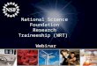 National Science  Foundation Research Traineeship (NRT)   Webinar