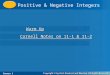 Positive & Negative Integers