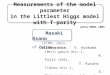 Measurements of the model parameter in the Littlest Higgs model with T-parity