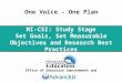 MI-CSI: Study Stage Set  Goals, Set  Measurable  Objectives and Research Best Practices