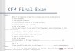 CFM Final Exam