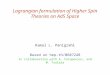 Lagrangian formulation of Higher Spin Theories on AdS Space