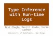 Type Inference with Run-time Logs