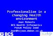 Professionalism in a changing Health environment