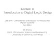 Lecture 1:  Introduction to Digital Logic Design