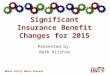 Significant Insurance Benefit Changes for 2015